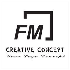 Square FM 2 Letter Logo Creative	