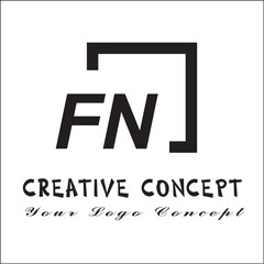 Square FN 2 Letter Logo Creative	