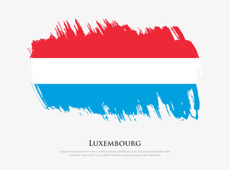 Creative textured flag of Luxembourg with brush strokes vector illustration