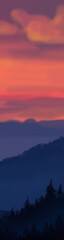Landscape background. Abstract art template. Vector illustration.