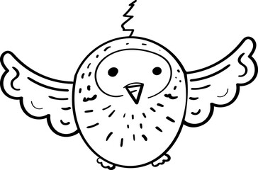 Flying Owl Vector Doodle Illustration