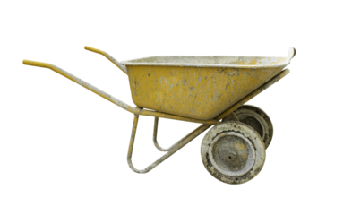 Yellow cement truck isolated.