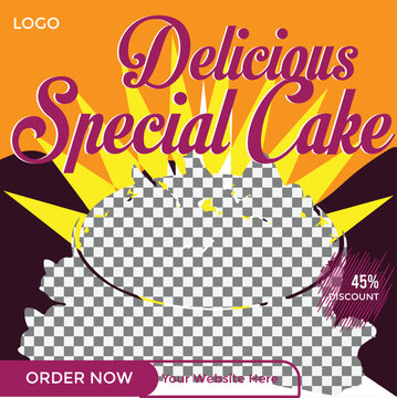 Special cakes social media post template for cake shop