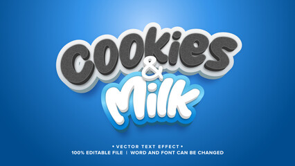 Text Effect cookies and milk