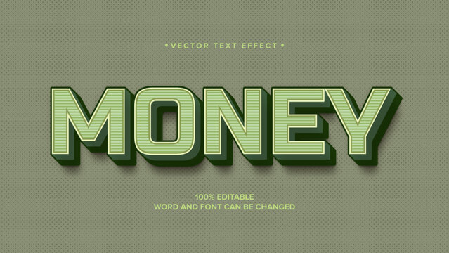 Text Effect Retro Style, Vintage Text Effect, money text effect
