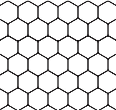 Honey comb cells vector seamless pattern. hexagon geometric black.