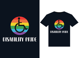 Disability Pride illustrations for print-ready T-Shirts design