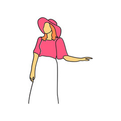 Woman pose line art style