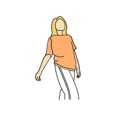 Woman pose line art style