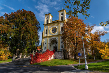 Marianske Lazne (Marienbad) - Catholic Church of the Assumption of the Virgin Mary in the Czech spa...