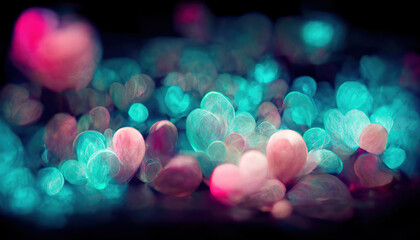 Purple abstract background with bokeh art pattern. 3D style illustration