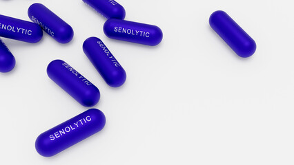 Senolytic abstract 3d illustration. Senostatic concept background