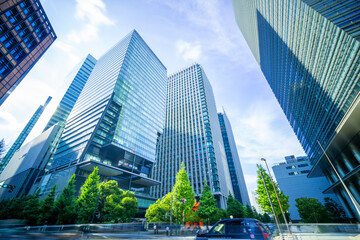 Fototapeta 東京　丸の内高層ビル群  obraz