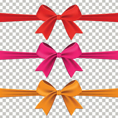 realistic gift ribbon ornament collection pack vector