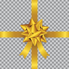 golden ribbon decoration gift box ornament vector
