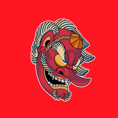 Legend of tengu master illustration design vector