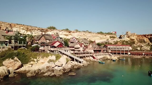 The village of the famous movie scene named The Popeye village in Malta