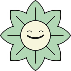 Groovy Flower Retro Cartoon Vector