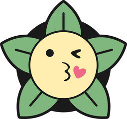 Groovy Flower Retro Cartoon Vector