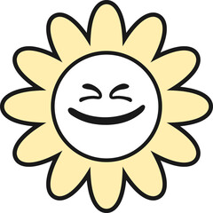 Groovy Flower Retro Cartoon Vector