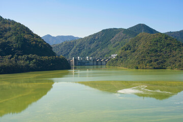 Lake Okutsu in Tsuyama, Okayama