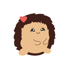 Cute included hedgehog. Vector illustration isolated on white background