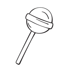 Isolated vector illustration of lollipop. Cute thin line icon for design, cover etc.
