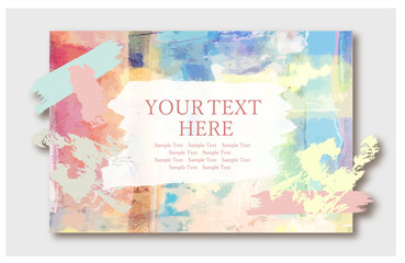 Fototapeta premium カラフル・アート・絵画・抽象画風・水彩テンプレート