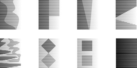 Art composition with lines .Modern art design  .Transition lines .Bauhaus art style .Geometric shape. Wall art .