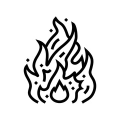 flame fire line icon vector. flame fire sign. isolated contour symbol black illustration