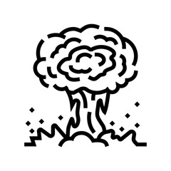 explosion fire line icon vector. explosion fire sign. isolated contour symbol black illustration