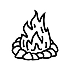 campfire line icon vector. campfire sign. isolated contour symbol black illustration