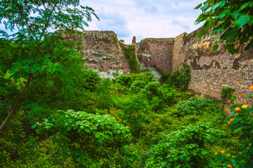 Fototapeta na wymiar Ruins of the Golconda Fort, Hyderabad District, Telangana, India.