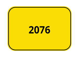 gelbes Ortseingangsschild - Jahr 