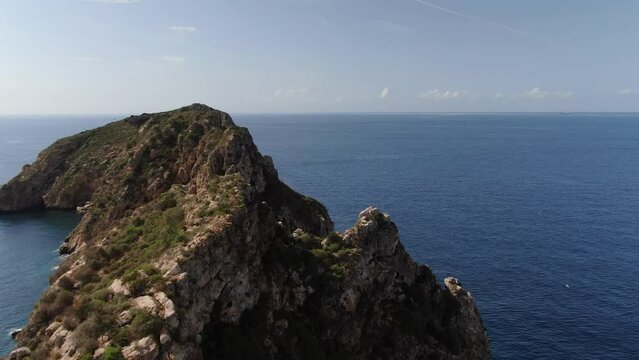 Beautiful panoramic view of the Malgrats Islands in the coast of Majorca with an amazing turquoise sea,. Concept of summer, travel, relax, hotel, holiday and enjoy