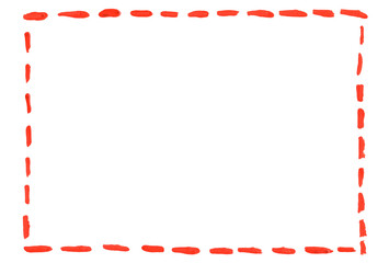 赤いステッチのフレーム