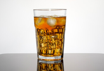 glass of cola with ice