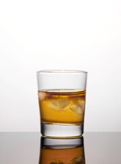 whiskey with ice in glass