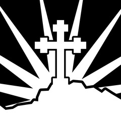 Obraz premium Christianity religious symbol icon isolated on dark background