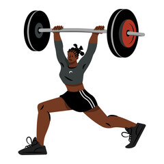 Weightlifting vector illustration in flat color design
