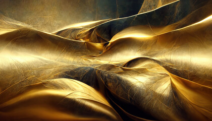 Fototapety  Luxury elegant gold background. Abstract design, 4k wallpaper. 3d illustration 