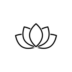 Lotus line icon. Lotus flower silhouette