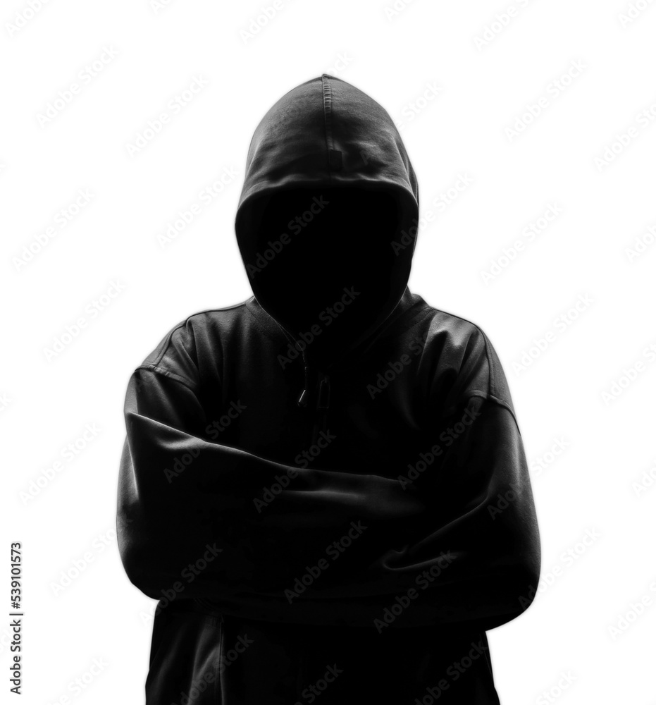 Wall mural hacker working cyber attack isolated