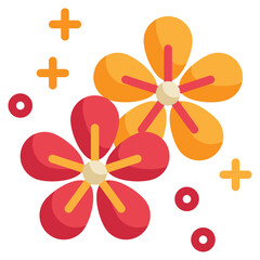 chinese new year flower flat icon