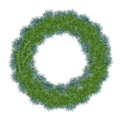 Festive Christmas traditional wreath decorative ornament made of spruce, pine, spruce branches