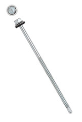 Long Hex flange head roofing screw this black rubber gasket, zinc-aluminum coated - obrazy, fototapety, plakaty