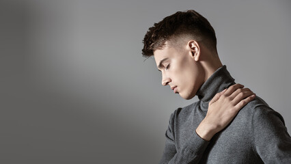 man with closed eyes