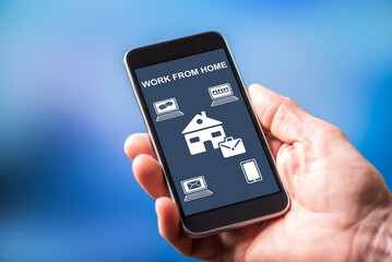 Work from home concept on a smartphone