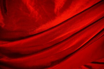 Obraz premium close up of red silk textured cloth background