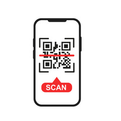 Scan the phone with the Qr code. Vector illustration